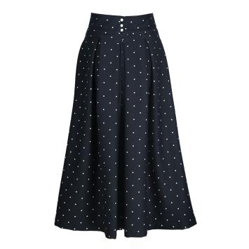 lange zwarte rok met dots