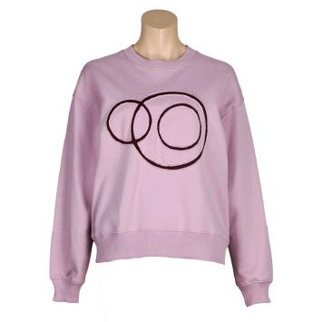 roze dames sweater met circels