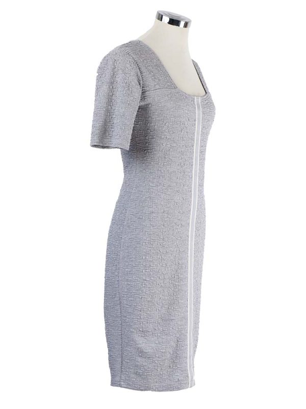 strakke jurk grijs