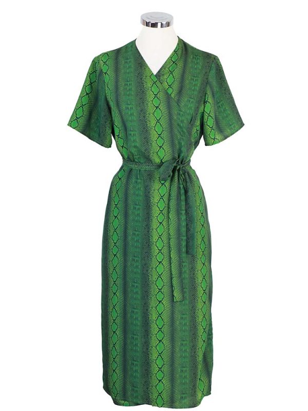 groen wikkel jurk vera